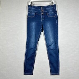 VINTAGE Mudd‎ Pants Womans 11 Blue Jeans Skinny Buttons High Rise Y2K